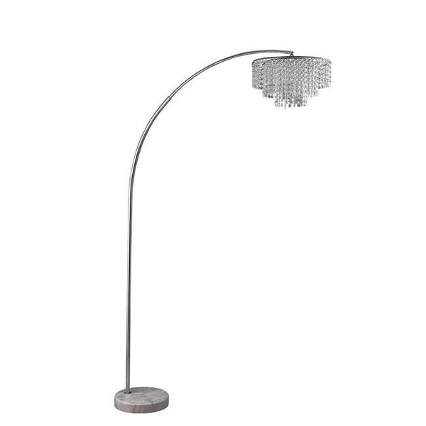 Ore Furniture Ore Furniture 6938CY 86 in. 2 Tier Clos Glam Arch Floor Lamp on Marble - Shiny Silver Chrome 6938CY